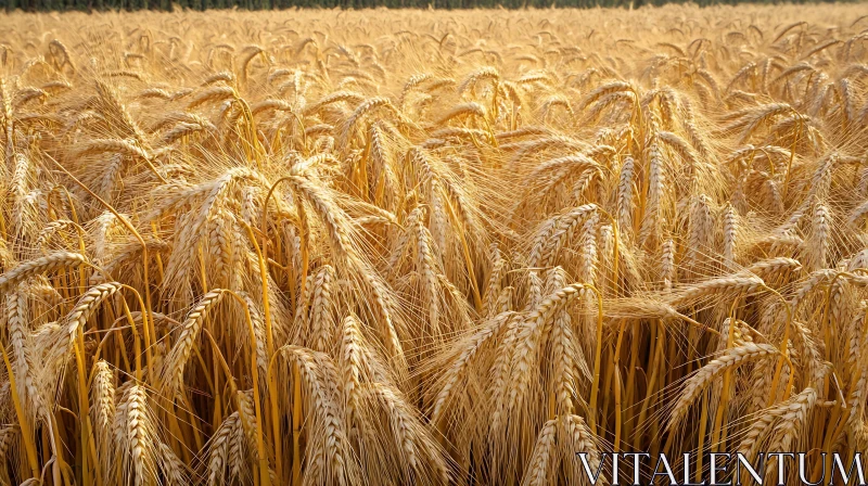 Ripe Wheat Field in Sunlight AI Image