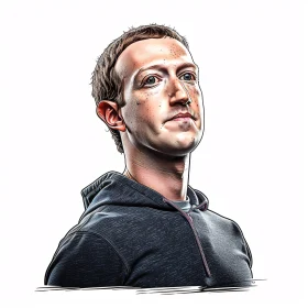 Artistic Depiction of Mark Zuckerberg