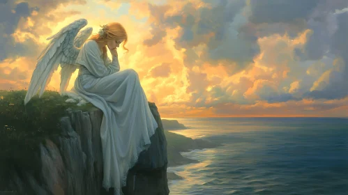 Serene Angel by the Sea