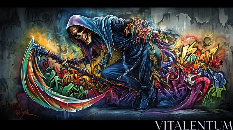 AI ART Colorful Death Graffiti