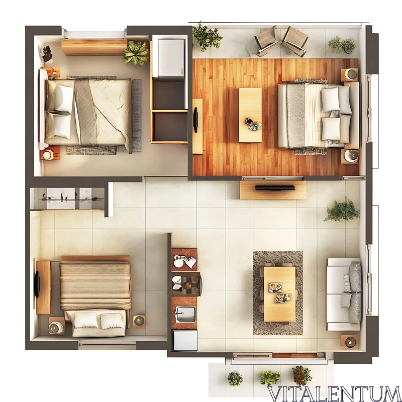 AI ART Apartment Layout Blueprint