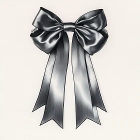 Silver Ribbon Bow Art