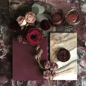 Floral Still Life with Candles and Marble