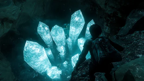 Mysterious Crystals Cave Scene