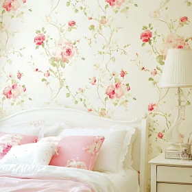 Vintage Floral Bedroom Interior