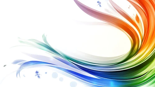 Abstract Color Wave on White Background