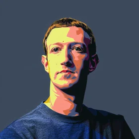 Colorful Portrait of Mark Zuckerberg