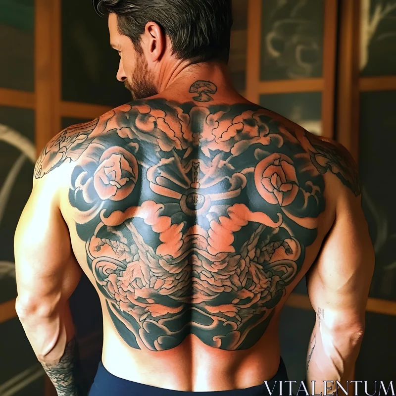 Elaborate Back Tattoo Design AI Image