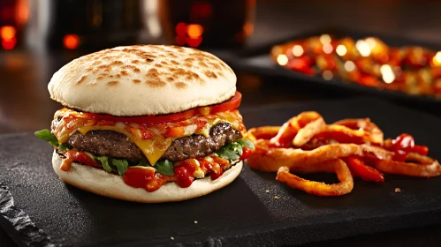 Appetizing Burger with Fries