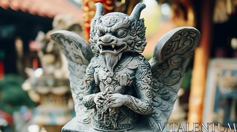 AI ART Ancient Winged Gargoyle Statue Art