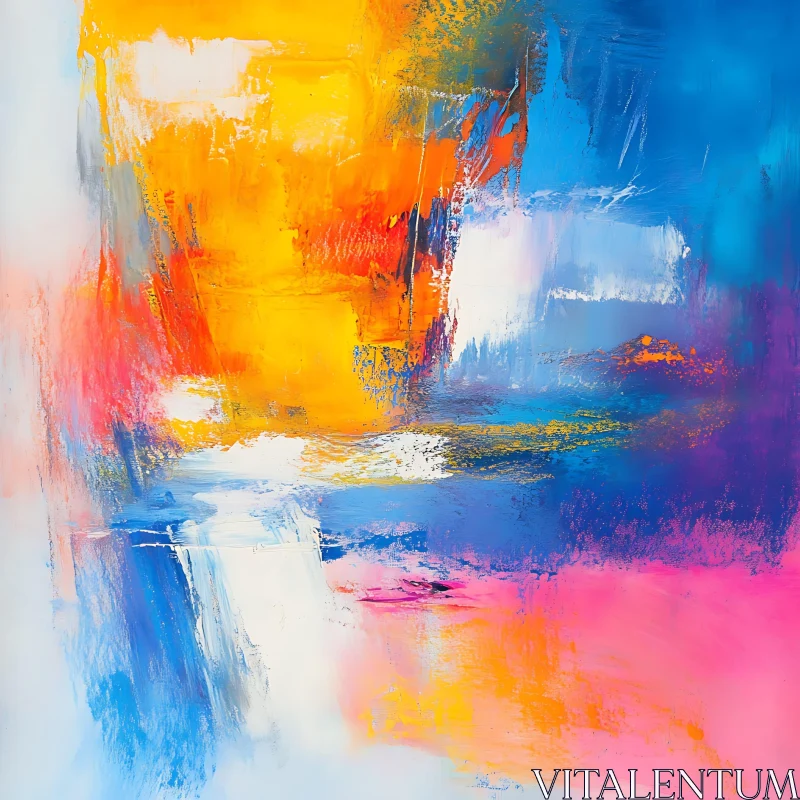 Colorful Abstract Painting on Canvas AI Image