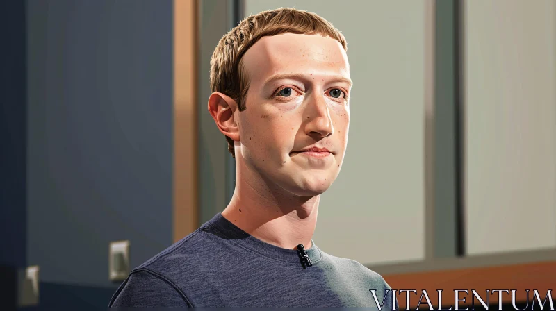 AI ART Mark Zuckerberg Detailed Profile Portrait