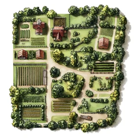 Aerial View of a Picturesque Farm