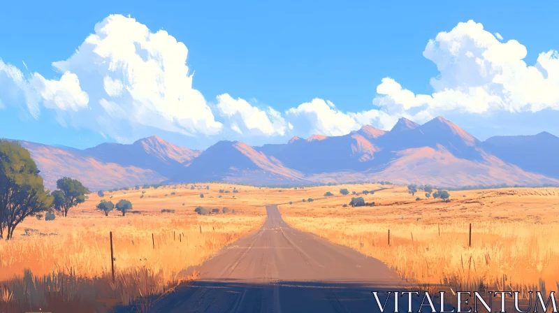 AI ART Mountain Road Landscape