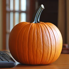 Beautiful Orange Pumpkin Indoors