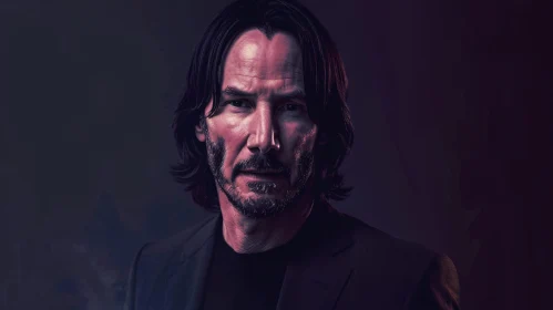 Keanu Reeves Iconic Cinematic Portrait