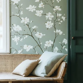 Peaceful Interior with Floral Accents