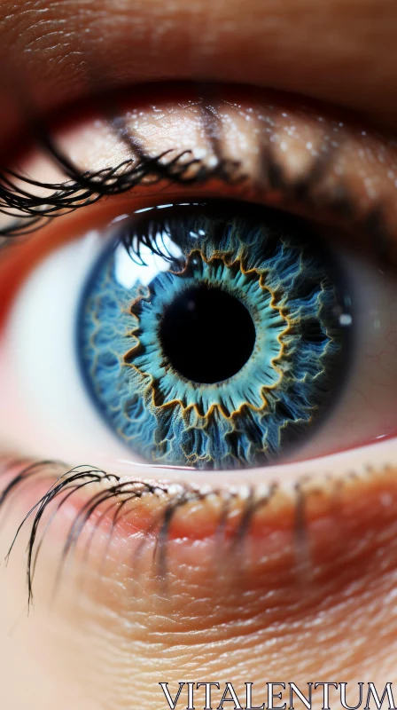 Close Up of a Blue Eye in Augmented Reality Style AI Image