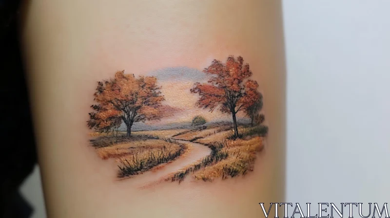 Autumn Scene Tattoo AI Image