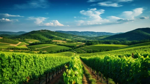 Picturesque Vineyards - A Tranquil Countryside Landscape