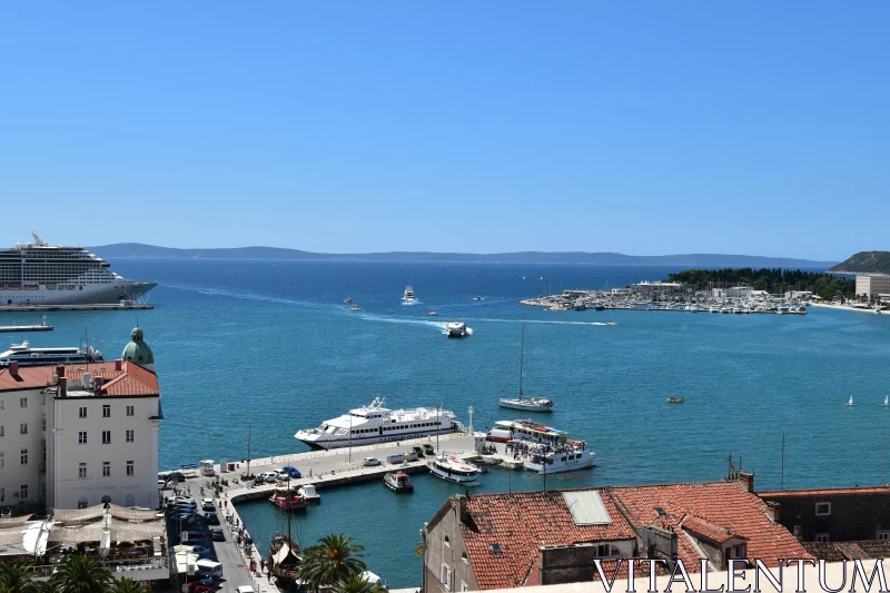 Beautiful Harbor Scene in Croatia Free Stock Photo