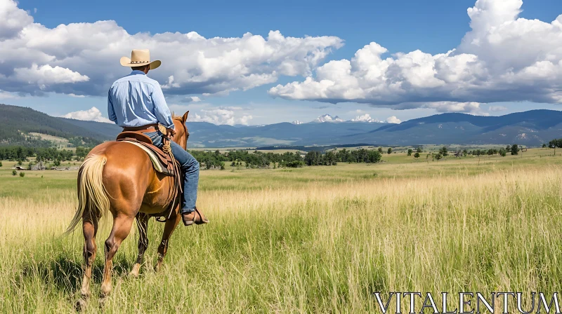 Lone Rider in the American West AI Image