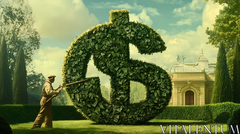 Money Tree Garden - Financial Topiary Art AI Image