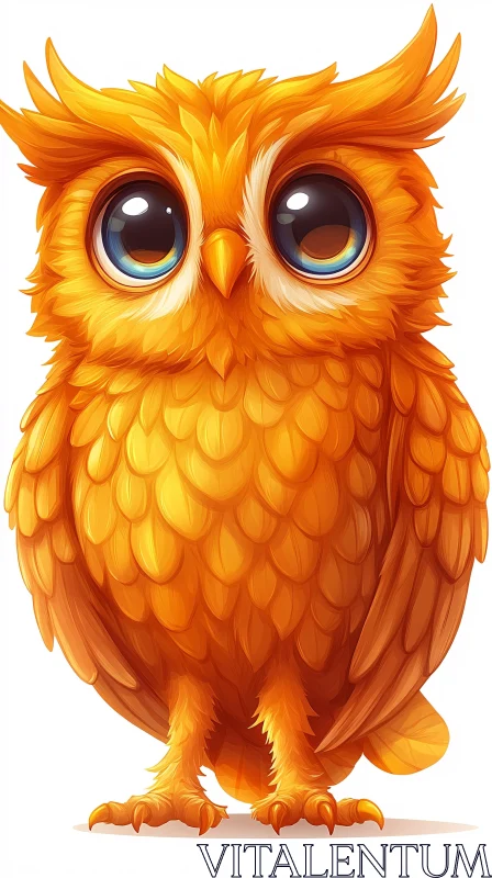 Adorable Cartoon Owl Art AI Image