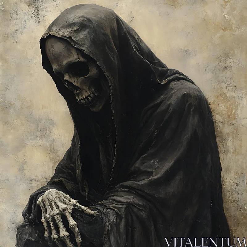 AI ART Brooding Death Figure in Somber Art