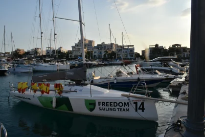 Sailboats in Limassol Harbor at Sunset