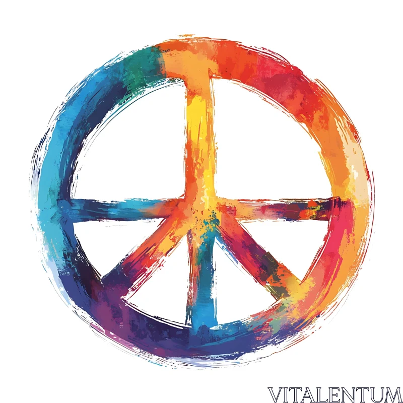 AI ART Abstract Painted Peace Sign