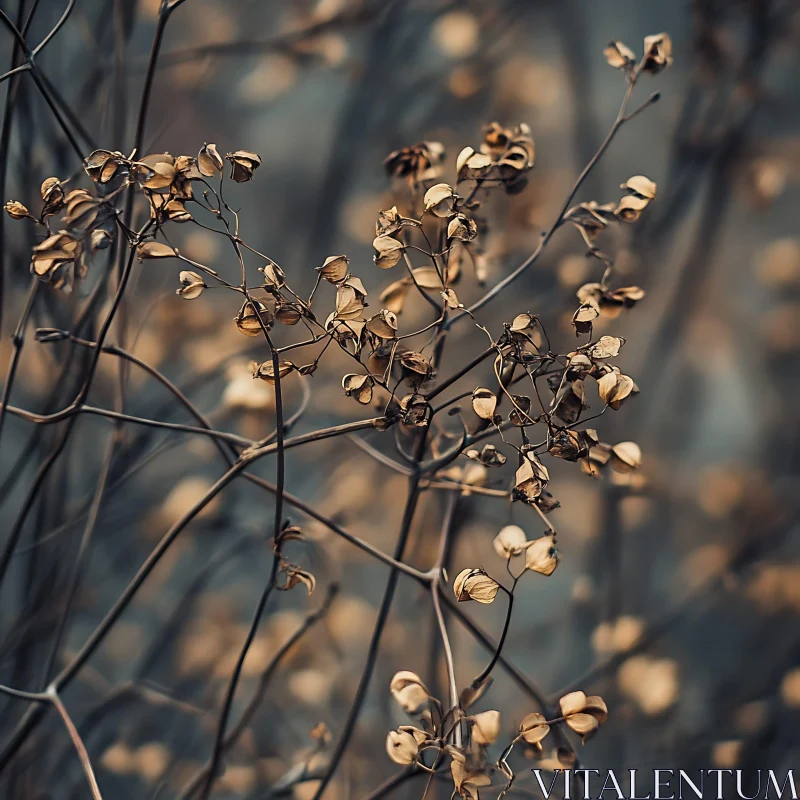 Dried Branches in Autumn Tones AI Image