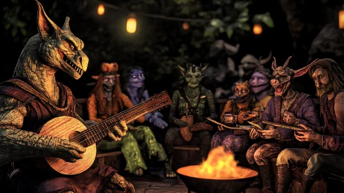 Fantasy Creatures Campfire Serenade