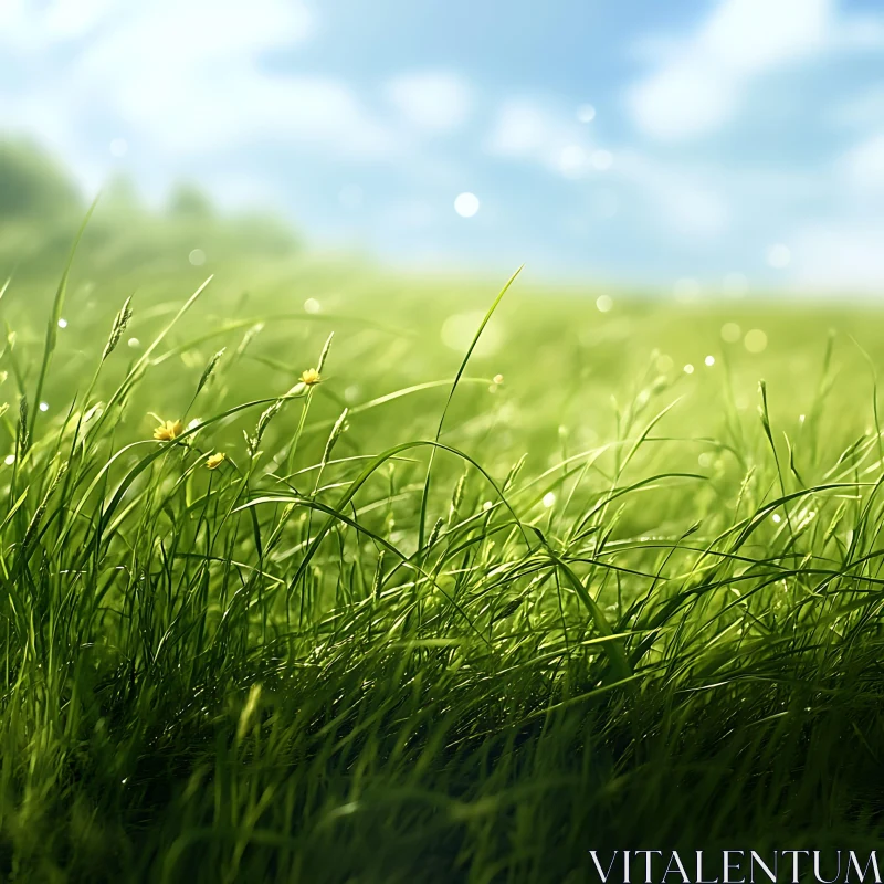 Serene Grassy Meadow AI Image