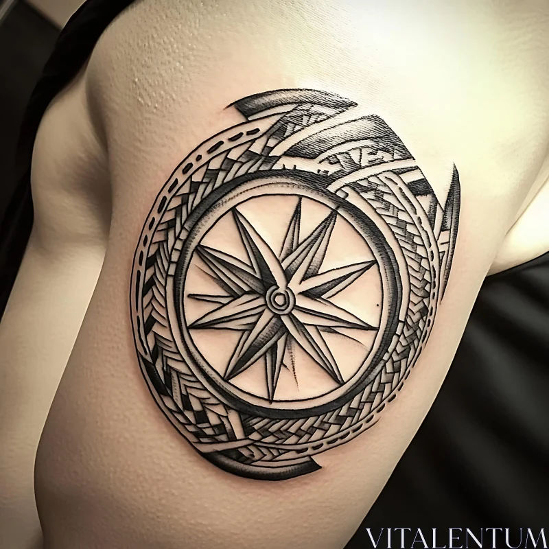 Geometric Compass Arm Tattoo AI Image