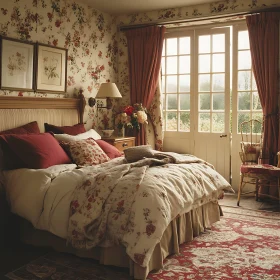 Cozy Floral Bedroom with Natural Light