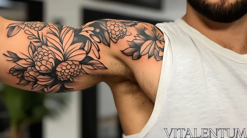 Intricate Floral Tattoo on Arm AI Image