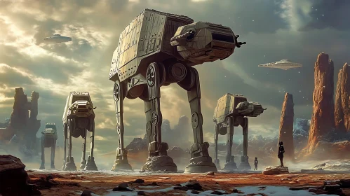 AT-ATs in Desert Landscape