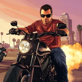 City Rider at Sunset