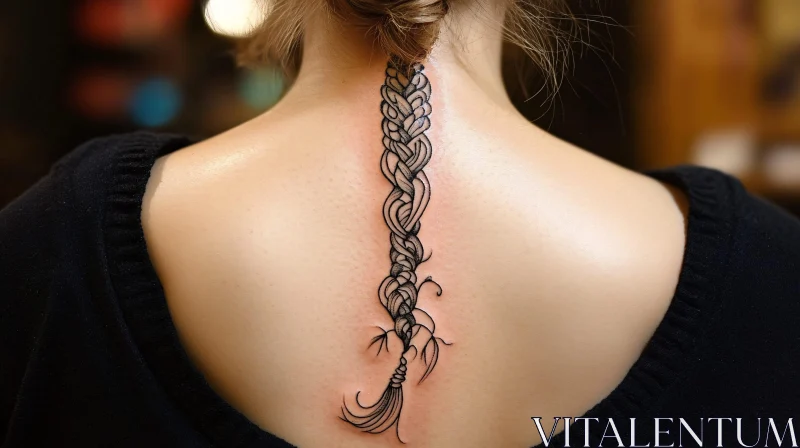 Intricate Braided Tattoo Design on Neck AI Image