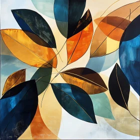 Colorful Geometric Leaf Abstract