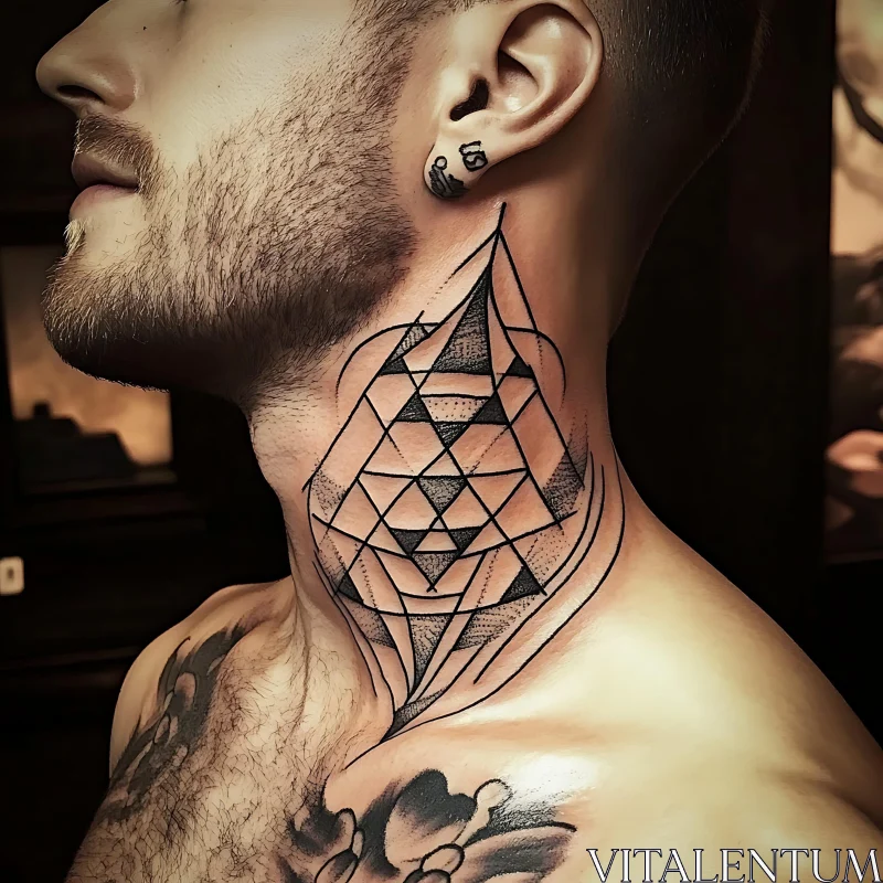 Abstract Geometric Tattoo Design AI Image