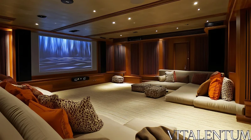 Comfortable Home Cinema Room AI Image