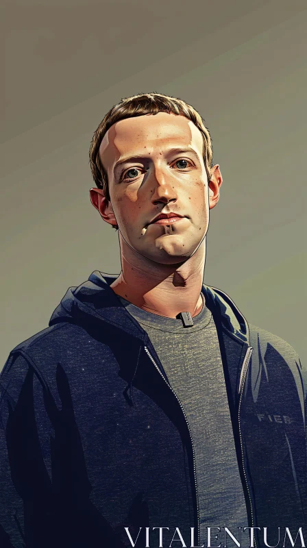 AI ART Digital Art of Mark Zuckerberg