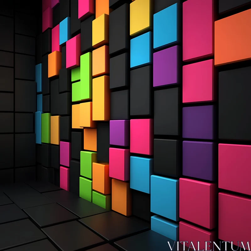 Abstract Colorful Cubes AI Image