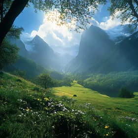 Picturesque Green Valley Mountain Vista