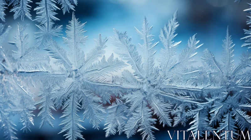 Frozen Snowflakes and Frosted Windows: A Nature's Wonder AI Image