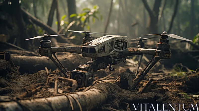 Mysterious Forest Drone - Matte Painting Jungle Scene AI Image