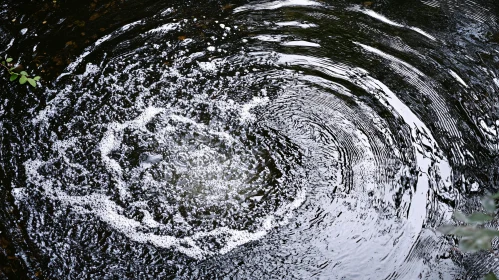 Water Ripples with Bubbles on Lake Surface