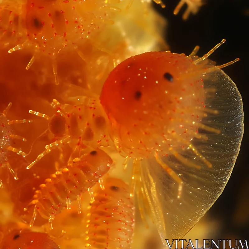 AI ART Intricate Close-Up of Tiny Orange Insects